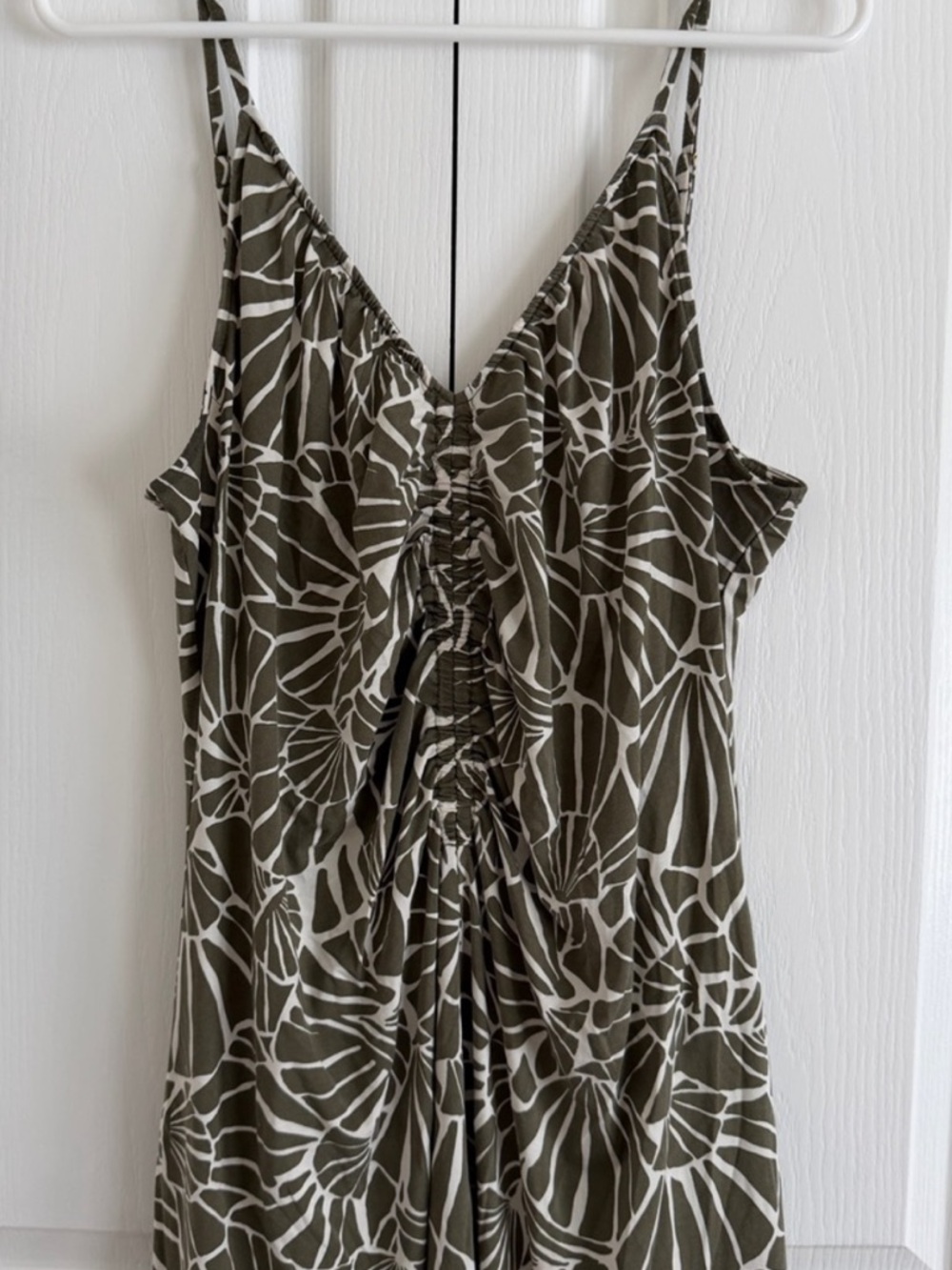 LOFT Shell Ruched Strappy Midi Dress - Picture 3 of 7
